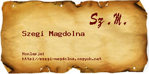 Szegi Magdolna névjegykártya