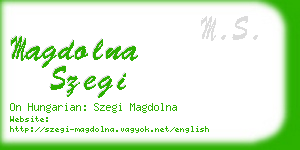 magdolna szegi business card